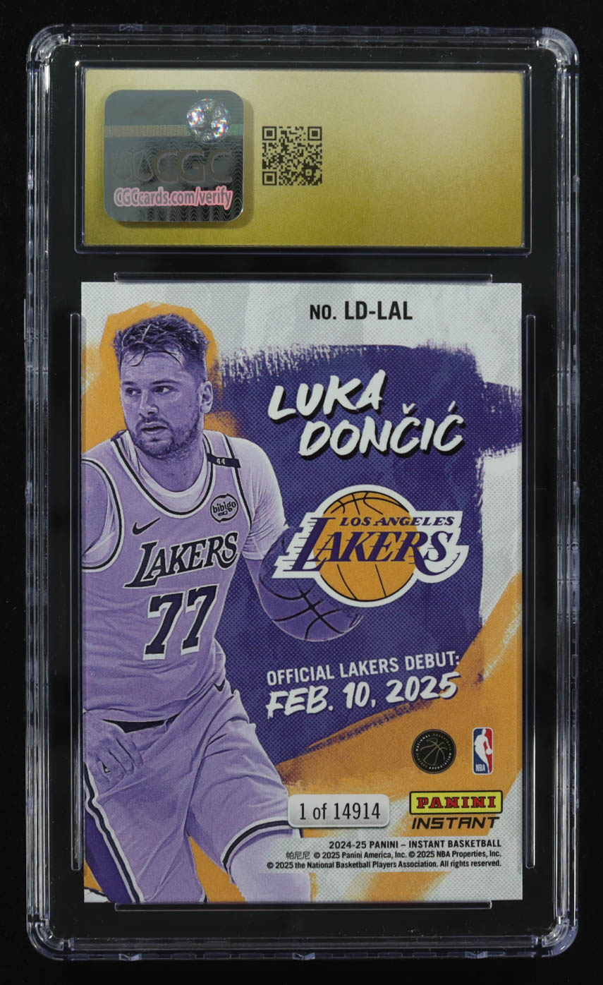 Luka Doncic 2024-25 Panini Instant #LDLAL (CGC 10 | Black Label) at PristineAuction.com Luka Doncic 2024-25 Panini Instant #LDLAL (CGC 10 | Black Label) at PristineAuction.com