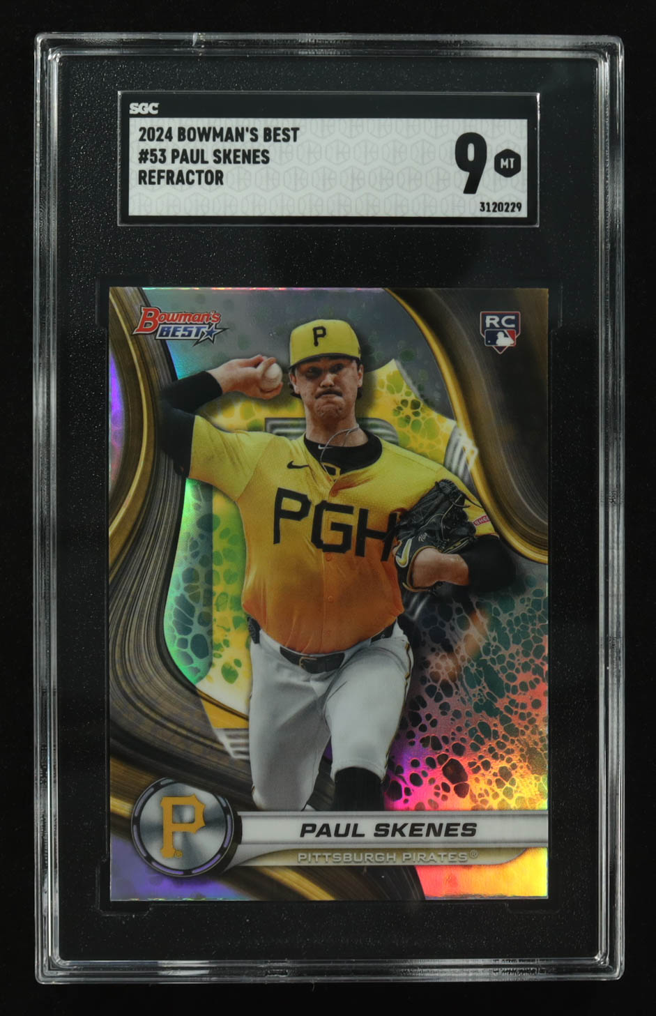 Paul Skenes 2024 Bowman's Best Refractors #53 RC (SGC 9) at PristineAuction.com Paul Skenes 2024 Bowman's Best Refractors #53 RC (SGC 9) at PristineAuction.com