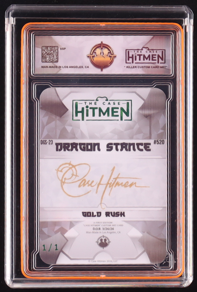 Shohei Ohtani - Dragon Stance - Gold Rush - 2026 The Case Hitmen 1/1 Custom Art Card with Display Case at PristineAuction.com Shohei Ohtani - Dragon Stance - Gold Rush - 2026 The Case Hitmen 1/1 Custom Art Card with Display Case at PristineAuction.com