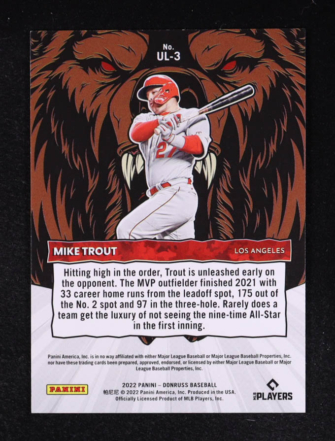 Mike Trout 2022 Donruss Unleashed Diamond #3 at PristineAuction.com Mike Trout 2022 Donruss Unleashed Diamond #3 at PristineAuction.com