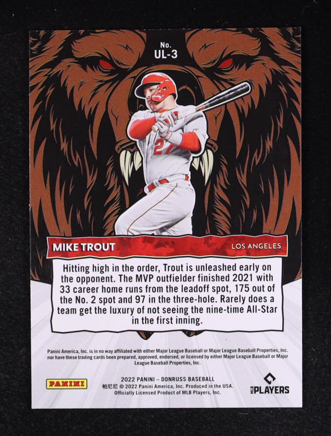 Mike Trout 2022 Donruss Unleashed Rapture #3 at PristineAuction.com Mike Trout 2022 Donruss Unleashed Rapture #3 at PristineAuction.com
