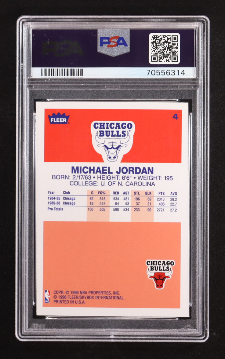 Michael Jordan 1996-97 Fleer Decade of Excellence #4 (PSA 9) at PristineAuction.com Michael Jordan 1996-97 Fleer Decade of Excellence #4 (PSA 9) at PristineAuction.com