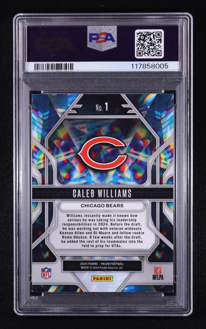 Caleb Williams 2024 Panini Prizm Prizmatic #1 RC (PSA 9) at PristineAuction.com Caleb Williams 2024 Panini Prizm Prizmatic #1 RC (PSA 9) at PristineAuction.com