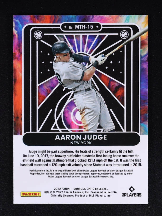 Aaron Judge 2022 Donruss Optic Mythical #15 at PristineAuction.com Aaron Judge 2022 Donruss Optic Mythical #15 at PristineAuction.com