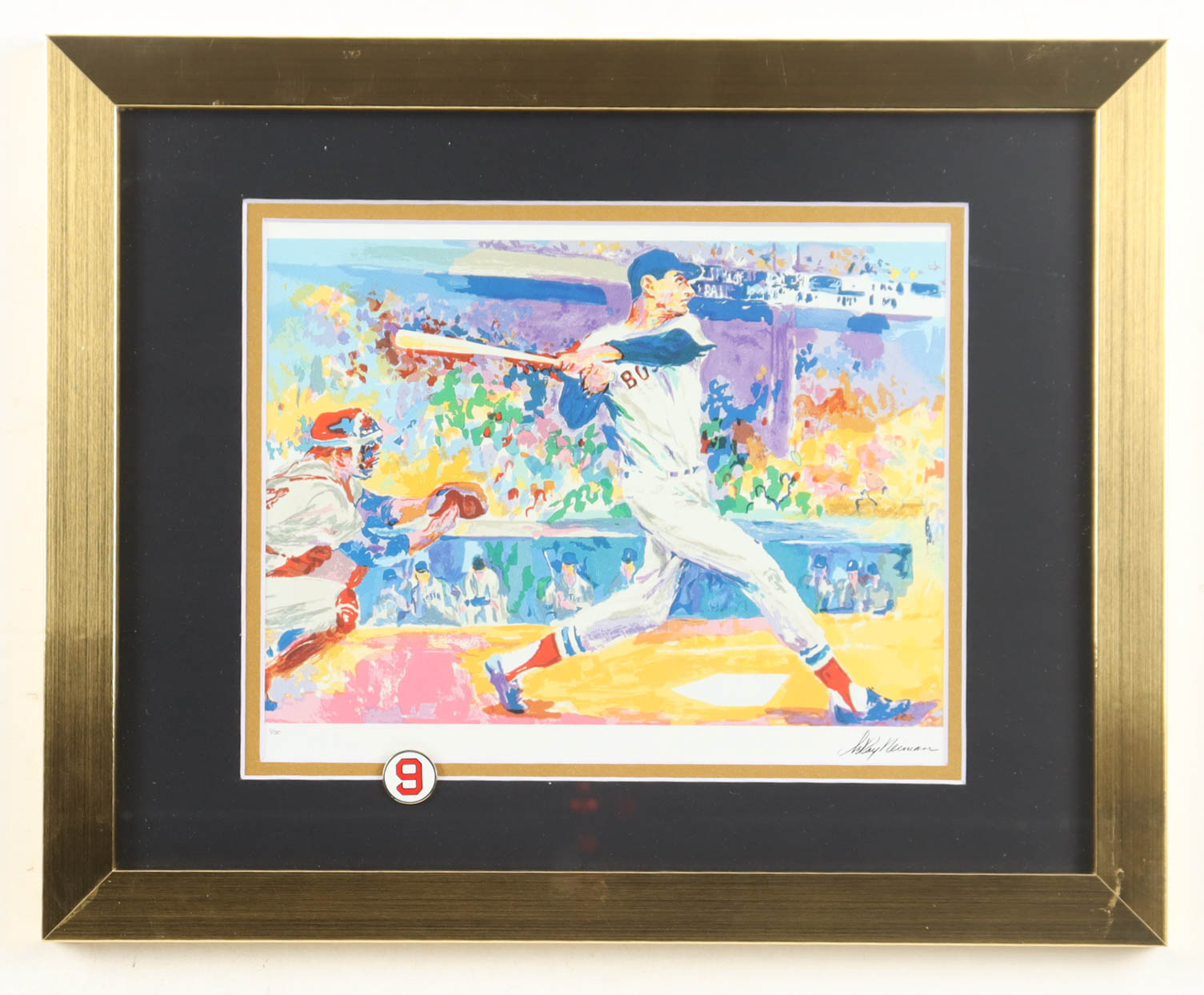 Ted Williams "The Splendid Splinter" LeRoy Neiman Custom Framed Vintage Print at PristineAuction.com Ted Williams "The Splendid Splinter" LeRoy Neiman Custom Framed Vintage Print at PristineAuction.com
