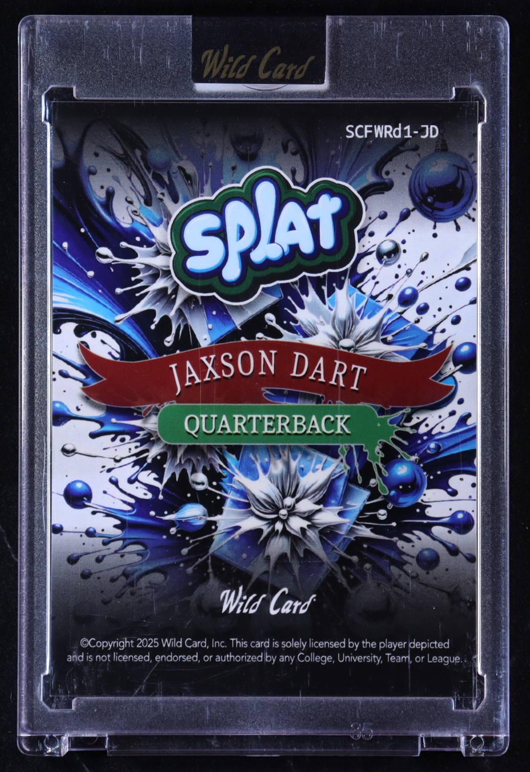 Jaxson Dart 2025 Wild Card Splat #SCFWRd1-JD RC #3/3 at PristineAuction.com Jaxson Dart 2025 Wild Card Splat #SCFWRd1-JD RC #3/3 at PristineAuction.com