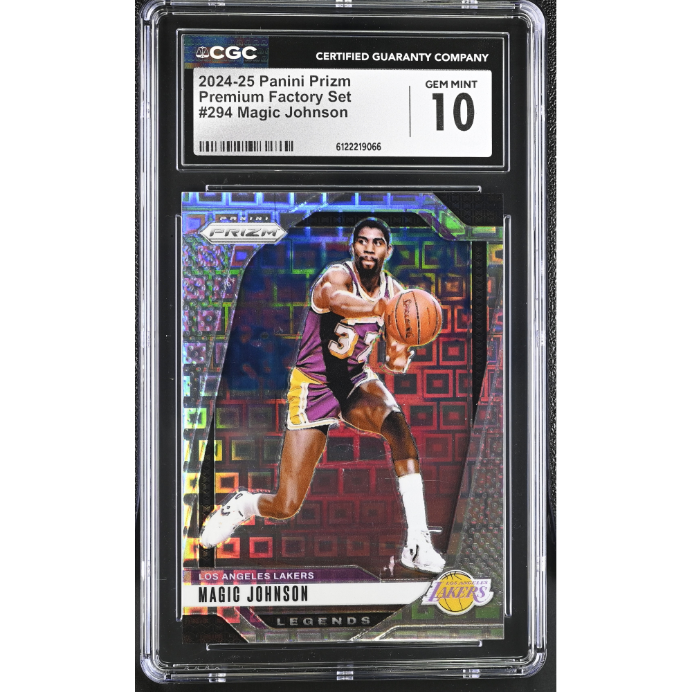 Magic Johnson 2024-25 Panini Prizm Premium Factory Set #294 #31/150 (CGC 10) at PristineAuction.com