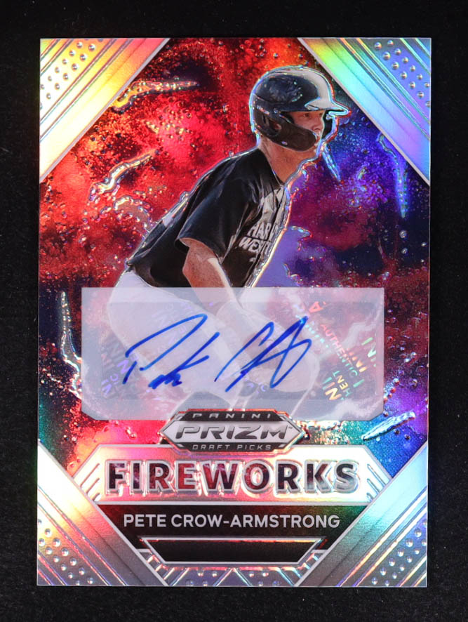 Pete Crow-Armstrong 2020 Panini Prizm Draft Picks Fireworks Autographs Prizms Silver #6 RC at PristineAuction.com Pete Crow-Armstrong 2020 Panini Prizm Draft Picks Fireworks Autographs Prizms Silver #6 RC at PristineAuction.com