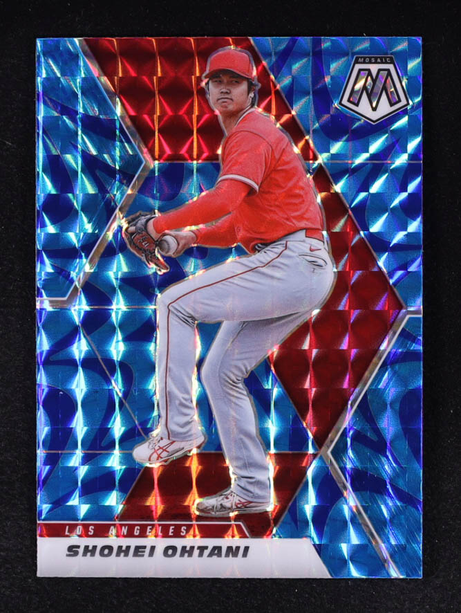 Shohei Ohtani 2021 Panini Mosaic Mosaic Reactive Blue Prizm #179 at PristineAuction.com Shohei Ohtani 2021 Panini Mosaic Mosaic Reactive Blue Prizm #179 at PristineAuction.com