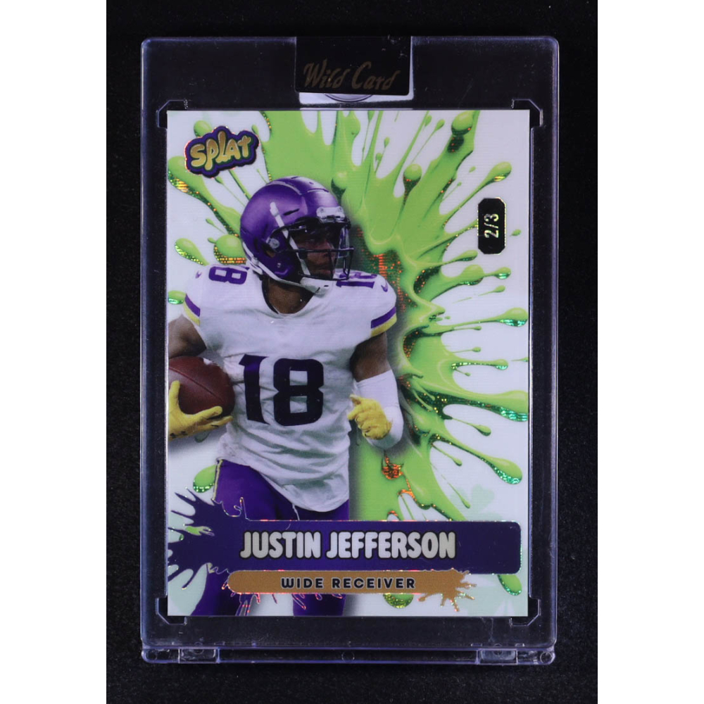 Justin Jefferson 2026 Wild Card Splat Lucky Strike Clover Burst Wave #JJ #2/3 at PristineAuction.com