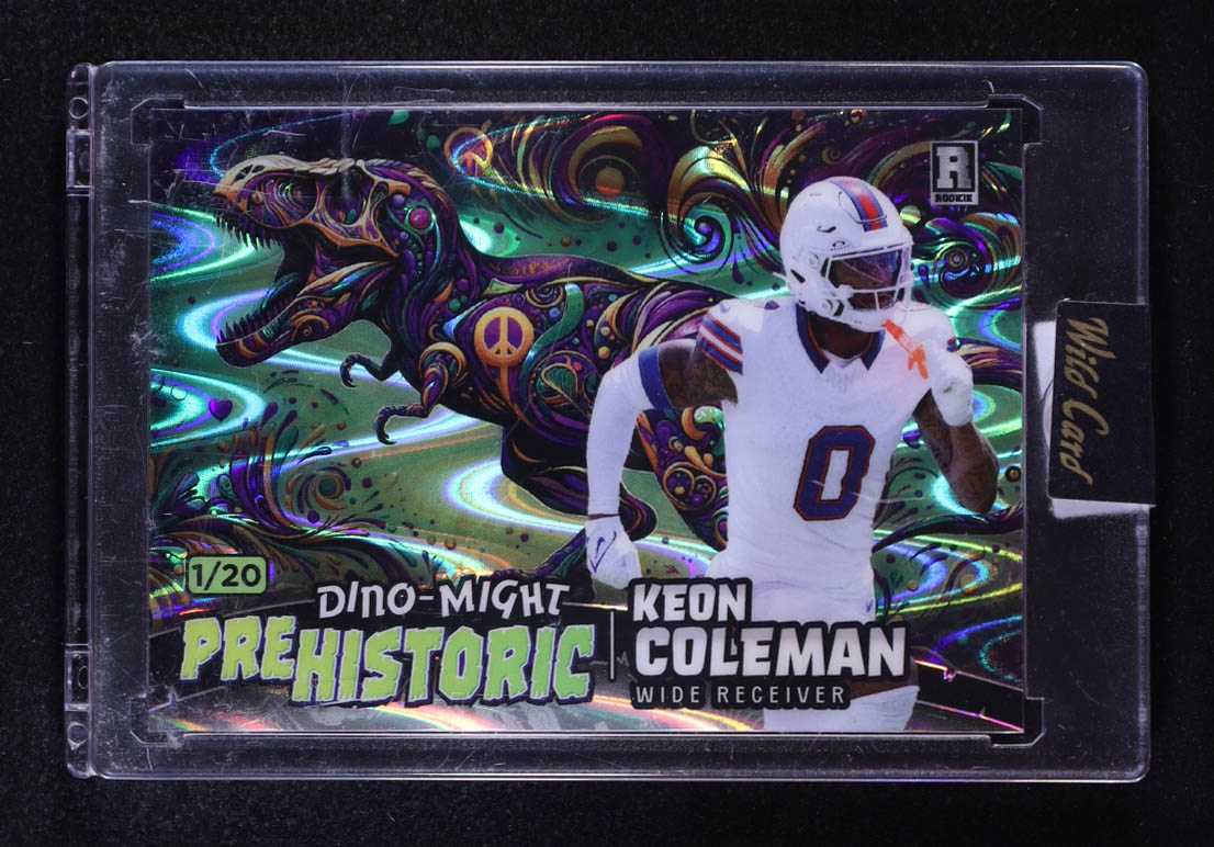 Keon Coleman 2024 Wild Card Alumination Dino-Might Historic T-Rex Raywave #KC #1/20 RC at PristineAuction.com Keon Coleman 2024 Wild Card Alumination Dino-Might Historic T-Rex Raywave #KC #1/20 RC at PristineAuction.com