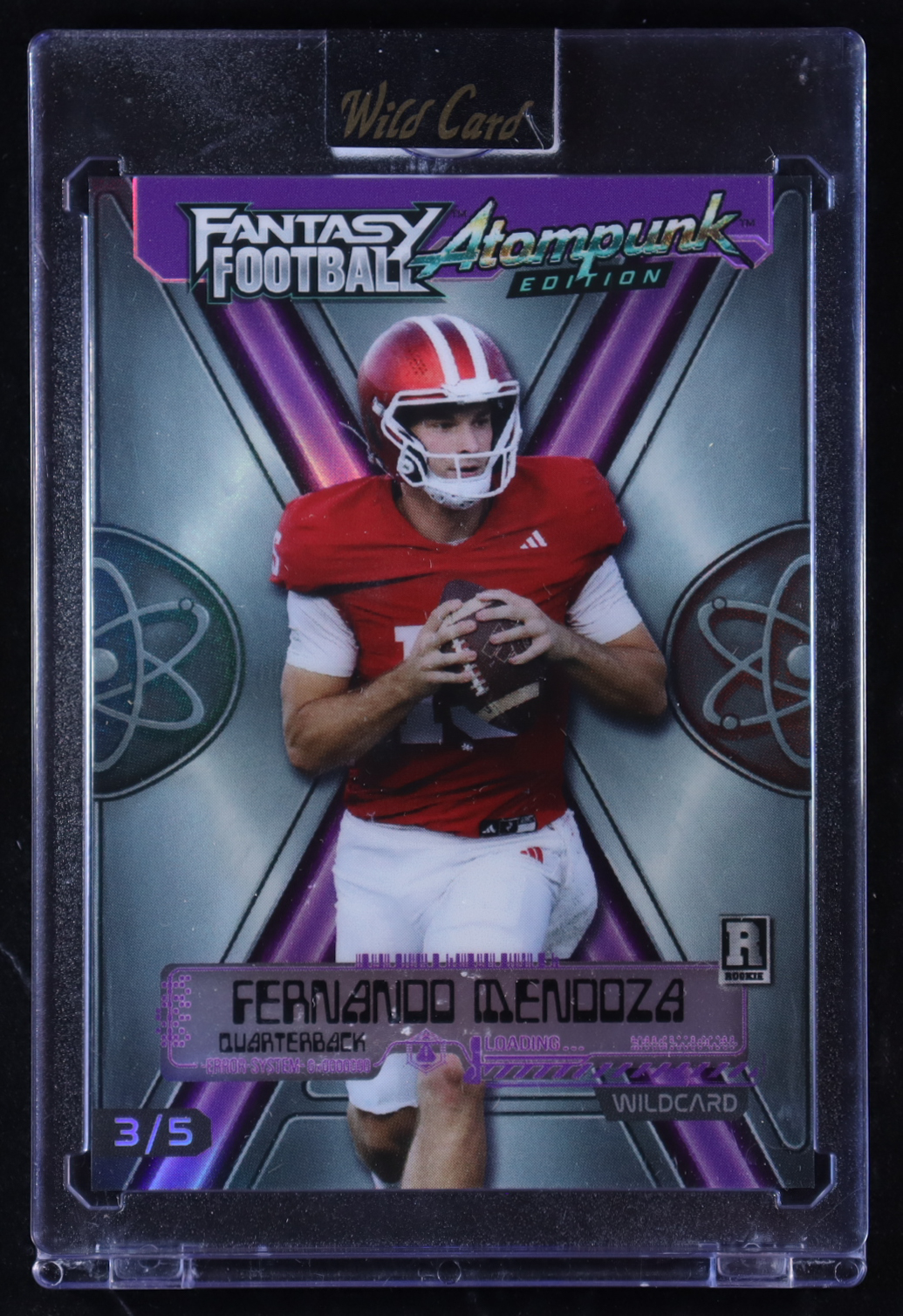 Fernando Mendoza 2026 Wild Card Fantasy Football Atompunk Edition #FAPPU2-FM RC #3/5 at PristineAuction.com Fernando Mendoza 2026 Wild Card Fantasy Football Atompunk Edition #FAPPU2-FM RC #3/5 at PristineAuction.com