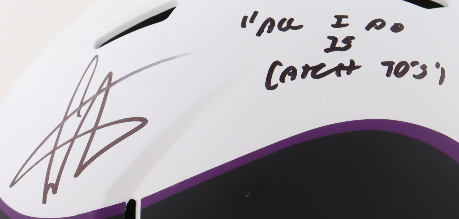 Cris Carter Signed Vikings Full-Size Lunar Eclipse Alternate Speed Helmet Inscribed "All I Do Is Catch TD's" (Schwartz) at PristineAuction.com Cris Carter Signed Vikings Full-Size Lunar Eclipse Alternate Speed Helmet Inscribed "All I Do Is Catch TD's" (Schwartz) at PristineAuction.com