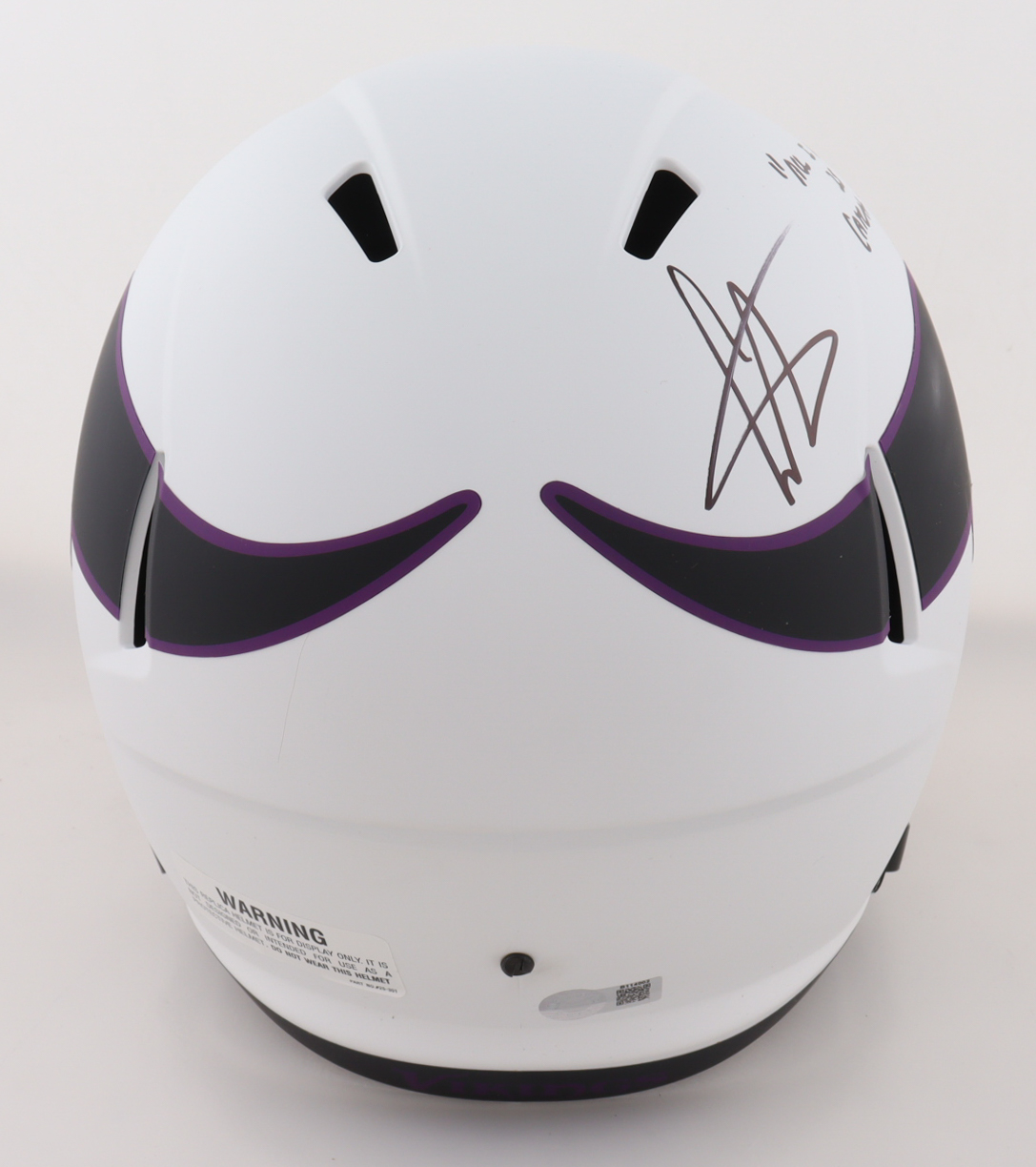 Cris Carter Signed Vikings Full-Size Lunar Eclipse Alternate Speed Helmet Inscribed "All I Do Is Catch TD's" (Schwartz) at PristineAuction.com Cris Carter Signed Vikings Full-Size Lunar Eclipse Alternate Speed Helmet Inscribed "All I Do Is Catch TD's" (Schwartz) at PristineAuction.com