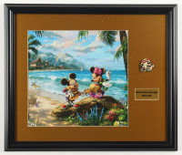 "Mickey and Minnie Mouse in Hawai'i" by Thomas Kinkade Custom Framed Display at PristineAuction.com
