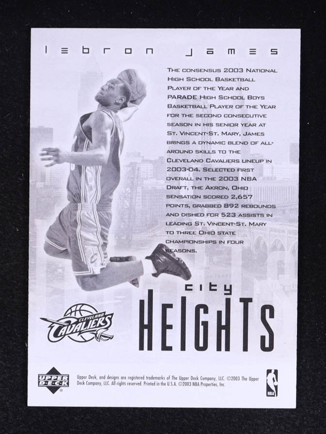 LeBron James 2003 Upper Deck City Heights LeBron James #NNO RC at PristineAuction.com LeBron James 2003 Upper Deck City Heights LeBron James #NNO RC at PristineAuction.com