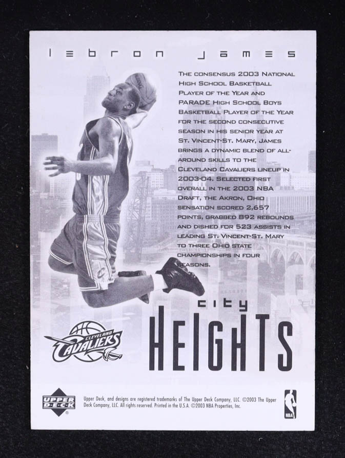 LeBron James 2003 Upper Deck City Heights LeBron James #NNO RC at PristineAuction.com LeBron James 2003 Upper Deck City Heights LeBron James #NNO RC at PristineAuction.com