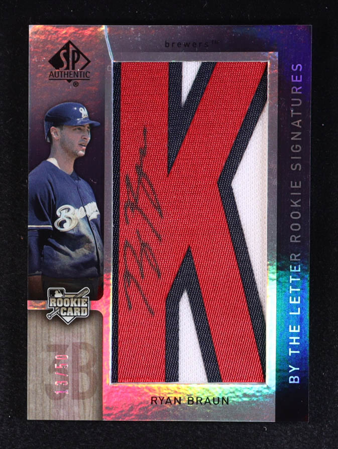 Ryan Braun 2007 SP Authentic By the Letter Rookie Signatures #106 RC #13/50 at PristineAuction.com Ryan Braun 2007 SP Authentic By the Letter Rookie Signatures #106 RC #13/50 at PristineAuction.com