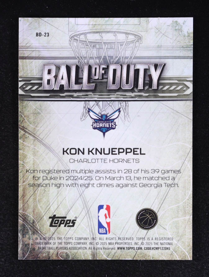 Kon Knueppel 2025-26 Topps Chrome Ball of Duty #BD23 RC at PristineAuction.com Kon Knueppel 2025-26 Topps Chrome Ball of Duty #BD23 RC at PristineAuction.com