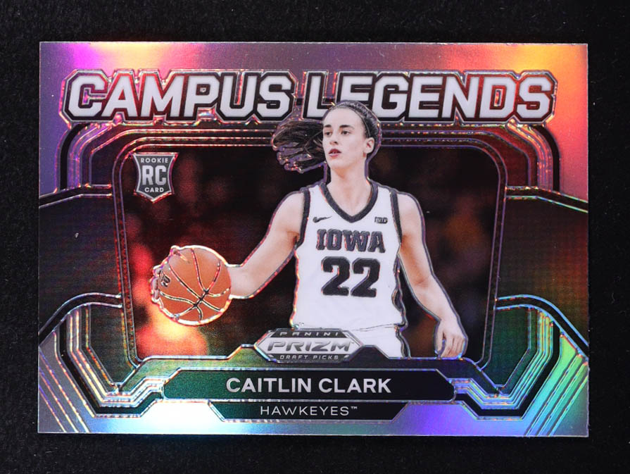 Caitlin Clark 2024-25 Panini Prizm Draft Picks Campus Legends Prizms Silver #5 RC at PristineAuction.com Caitlin Clark 2024-25 Panini Prizm Draft Picks Campus Legends Prizms Silver #5 RC at PristineAuction.com