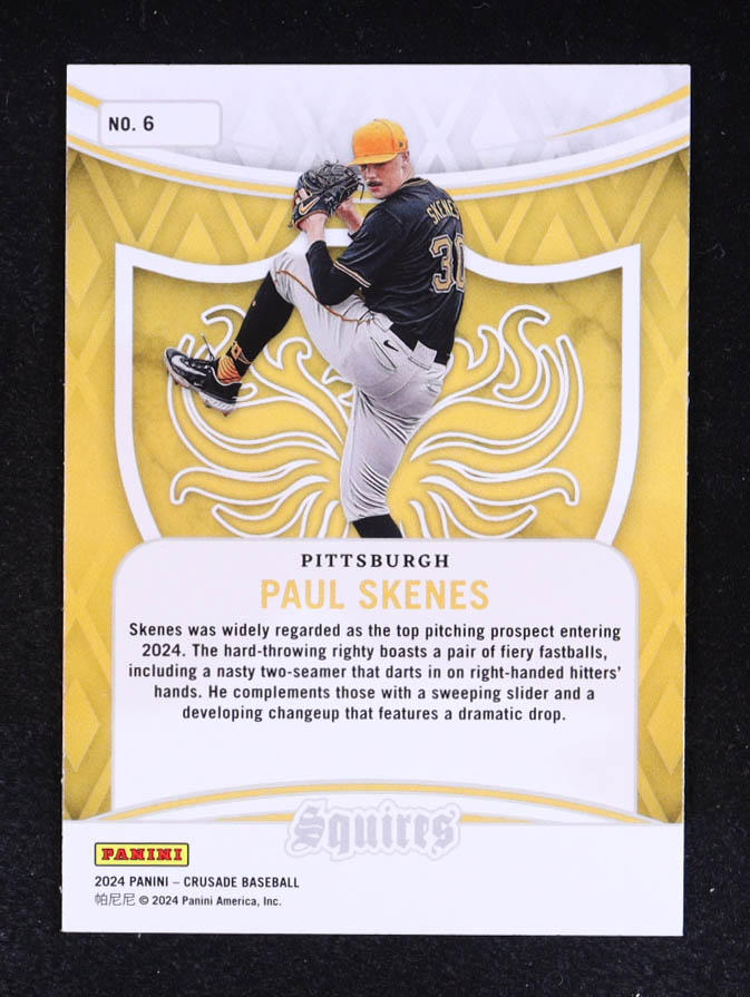 Paul Skenes 2024 Panini Crusade Squires #6 RC at PristineAuction.com Paul Skenes 2024 Panini Crusade Squires #6 RC at PristineAuction.com