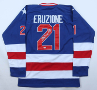 Mike Eruzione Signed USA Jersey With Captains Patch Inscribed "80 Gold" (JSA) at PristineAuction.com
