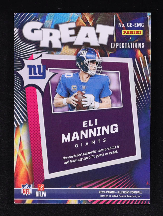 Eli Manning 2024 Panini Illusions Great Expectations Jerseys #86 at PristineAuction.com Eli Manning 2024 Panini Illusions Great Expectations Jerseys #86 at PristineAuction.com
