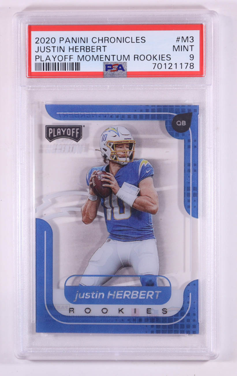 Justin Herbert 2020 Momentum Rookies #3 RC (PSA 9) at PristineAuction.com Justin Herbert 2020 Momentum Rookies #3 RC (PSA 9) at PristineAuction.com