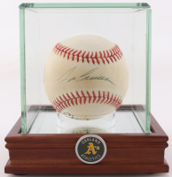 Rickey Henderson, Reggie Jackson & Jose Canseco Signed ONL Baseball with A's Logo Display Case (PSA) at PristineAuction.com