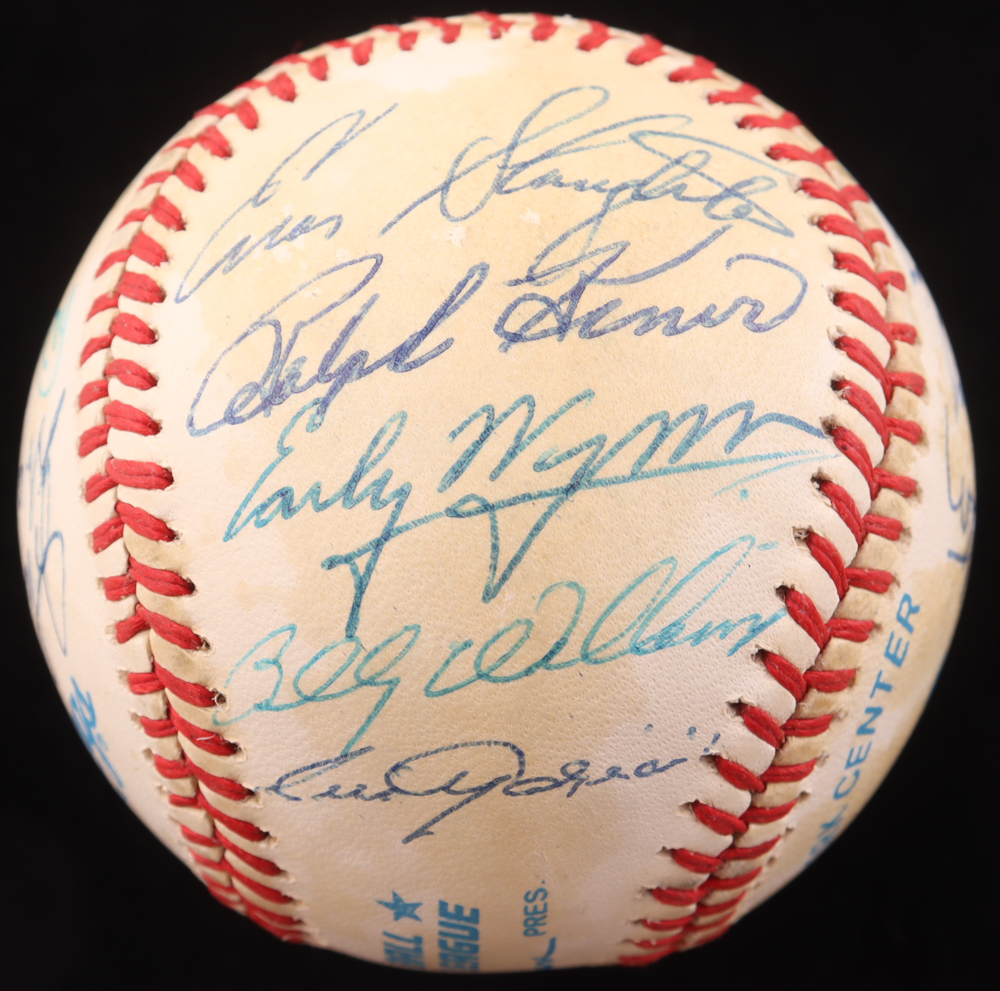 Baseball HOFers OAL Baseball Signed by (18) with Lefty Grove, Warren Spahn, Luke Appling, Duke Snider, Bob Gibson, Stan Musial, and Harmon Killebrew (PSA) at PristineAuction.com Baseball HOFers OAL Baseball Signed by (18) with Lefty Grove, Warren Spahn, Luke Appling, Duke Snider, Bob Gibson, Stan Musial, and Harmon Killebrew (PSA) at PristineAuction.com