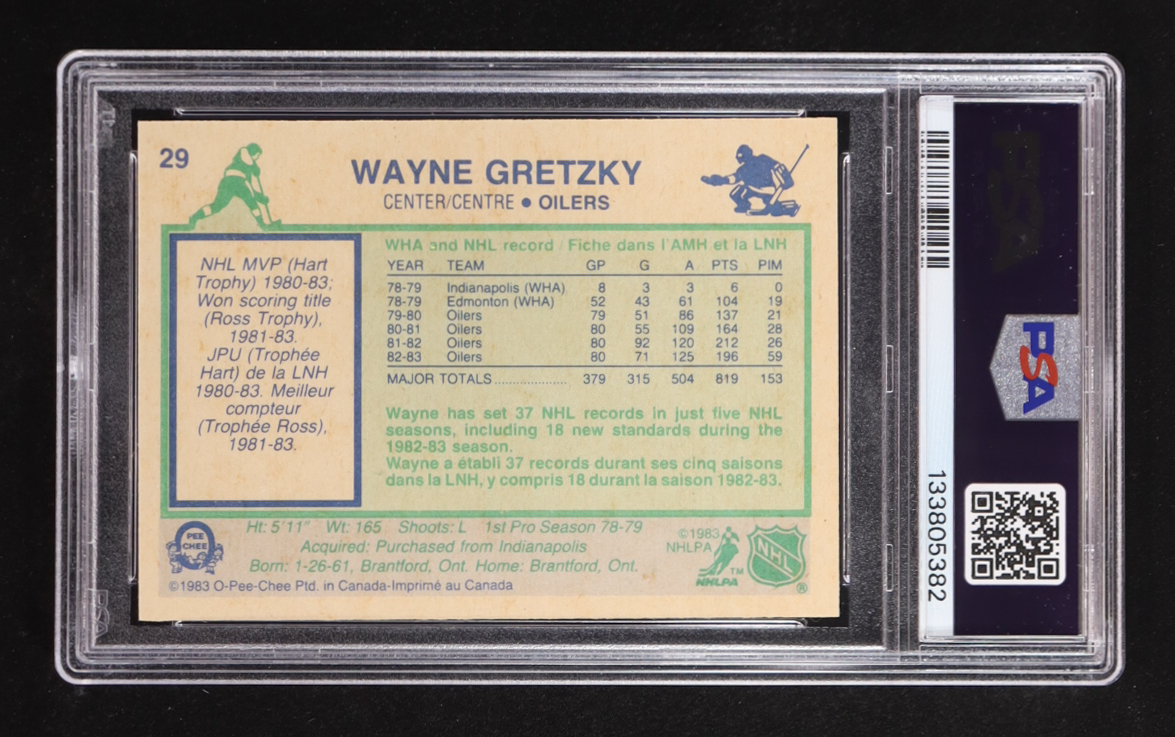Wayne Gretzky 1983-84 O-Pee-Chee #29 (PSA 6) at PristineAuction.com Wayne Gretzky 1983-84 O-Pee-Chee #29 (PSA 6) at PristineAuction.com