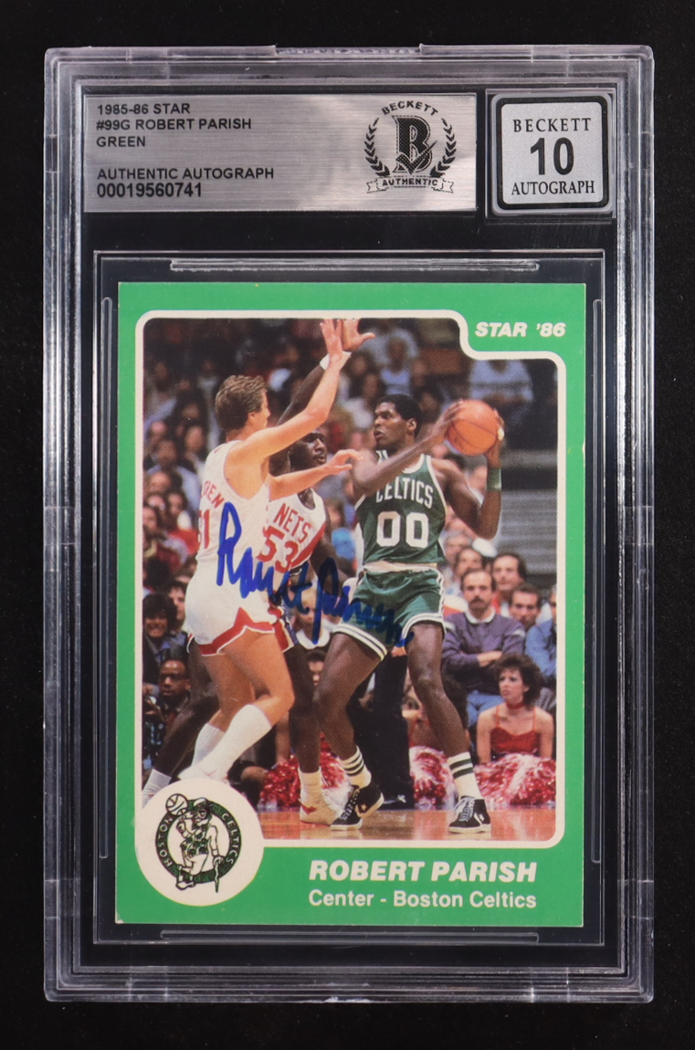 Robert Parish Signed 1985-86 Star #99G / Green (BGS | Autograph Graded BGS 10) at PristineAuction.com Robert Parish Signed 1985-86 Star #99G / Green (BGS | Autograph Graded BGS 10) at PristineAuction.com