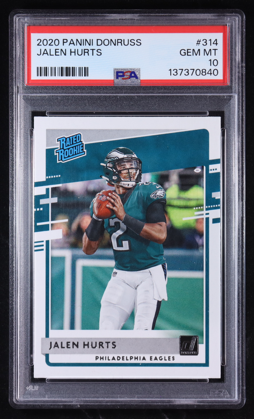Jalen Hurts 2020 Donruss #314 RR RC (PSA 10) at PristineAuction.com Jalen Hurts 2020 Donruss #314 RR RC (PSA 10) at PristineAuction.com