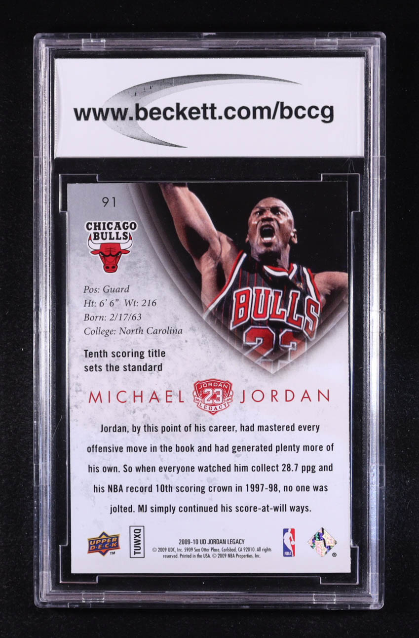 Michael Jordan 2009-10 Upper Deck Michael Jordan Legacy Collection Gold #91 (BCCG 10) at PristineAuction.com Michael Jordan 2009-10 Upper Deck Michael Jordan Legacy Collection Gold #91 (BCCG 10) at PristineAuction.com