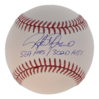 Rafael Palmeiro Signed OML Baseball Inscribed "569 HRS / 3020 Hits" (JSA) at PristineAuction.com