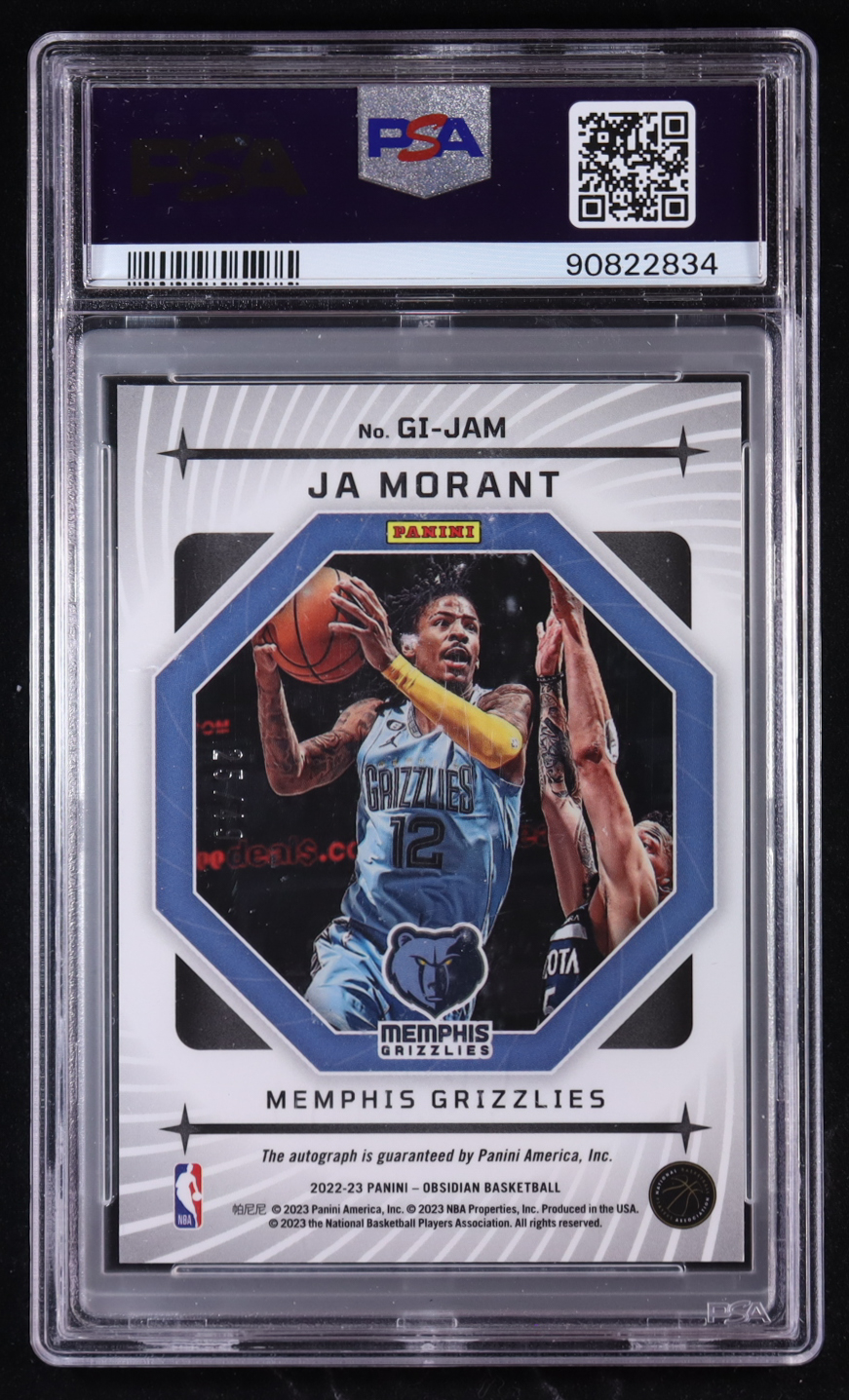 Ja Morant 2022-23 Panini Obsidian Galaxy Ink #26 #25/49 (PSA 10) at PristineAuction.com Ja Morant 2022-23 Panini Obsidian Galaxy Ink #26 #25/49 (PSA 10) at PristineAuction.com