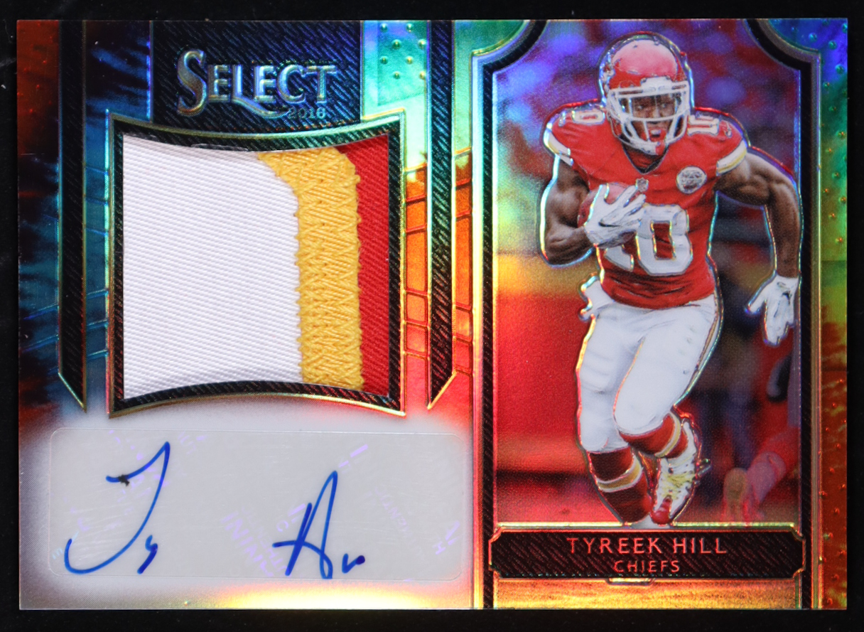 Tyreek Hill 2016 Select Jumbo Rookie Signature Swatches Prizm Tie Dye #JSTH RC #21/25 at PristineAuction.com Tyreek Hill 2016 Select Jumbo Rookie Signature Swatches Prizm Tie Dye #JSTH RC #21/25 at PristineAuction.com