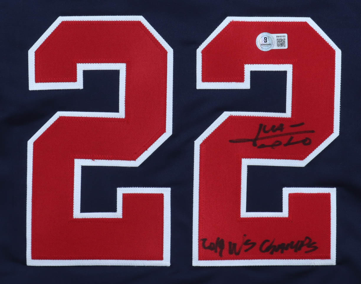 Juan Soto Signed Jersey Inscribed "2019 WS Champs" (Beckett) at PristineAuction.com Juan Soto Signed Jersey Inscribed "2019 WS Champs" (Beckett) at PristineAuction.com
