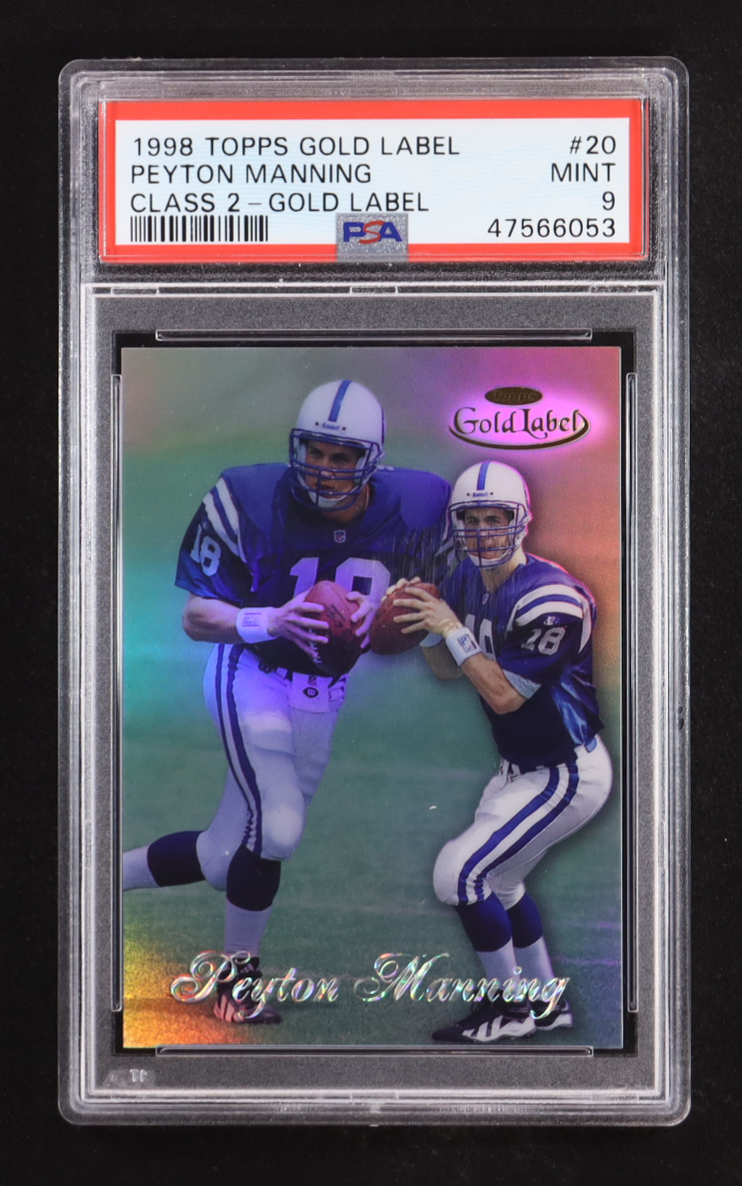 Peyton Manning 1998 Topps Gold Label Class 1 #20 RC (PSA 9) at PristineAuction.com Peyton Manning 1998 Topps Gold Label Class 1 #20 RC (PSA 9) at PristineAuction.com
