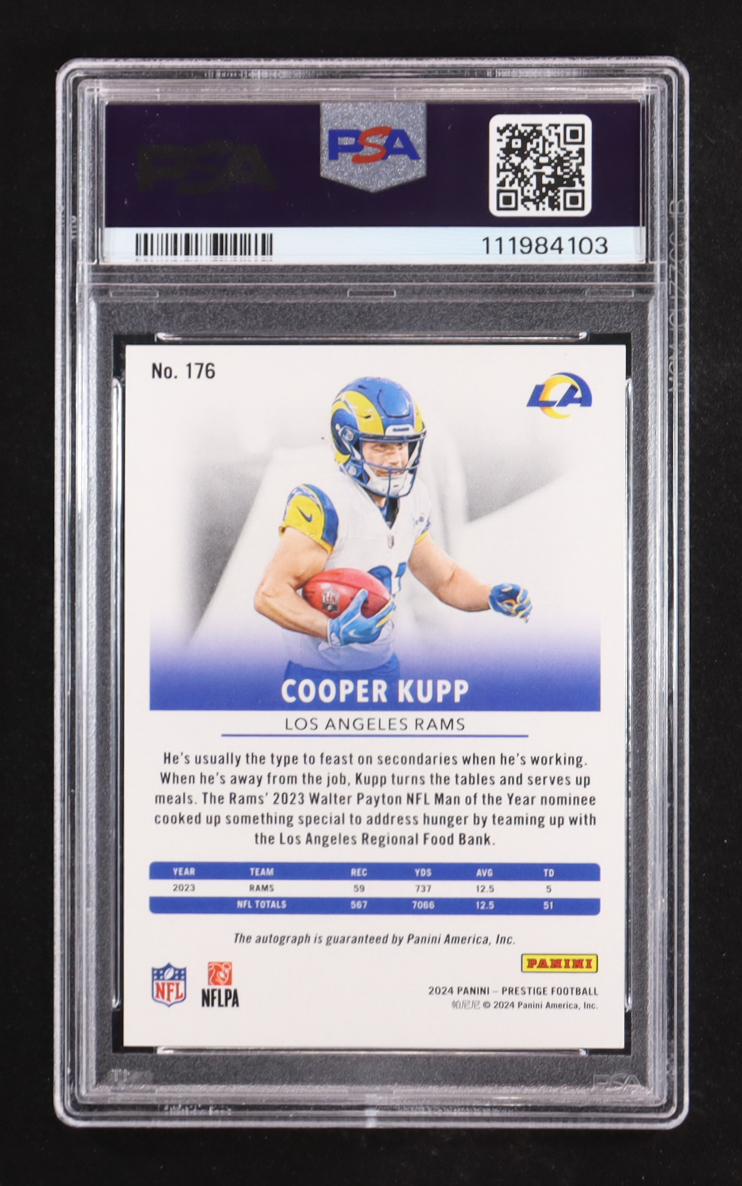 Cooper Kupp 2024 Prestige Xtra Points Signatures Premium Gold #176 #50/50 (PSA 10) at PristineAuction.com Cooper Kupp 2024 Prestige Xtra Points Signatures Premium Gold #176 #50/50 (PSA 10) at PristineAuction.com