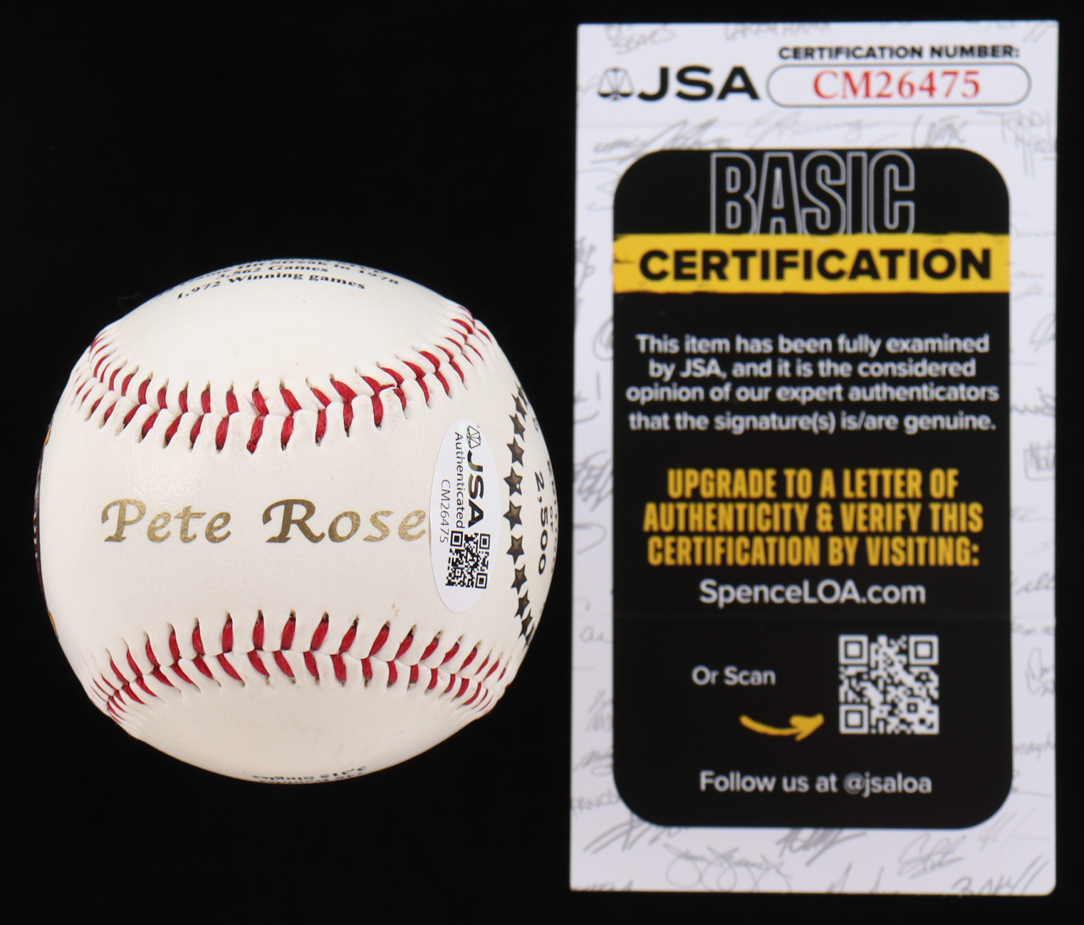 Pete Rose Signed LE Player Commemorative Baseball with Display Case (JSA & PSA) at PristineAuction.com Pete Rose Signed LE Player Commemorative Baseball with Display Case (JSA & PSA) at PristineAuction.com