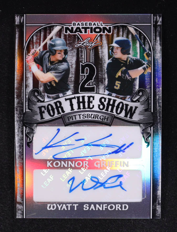 Konnor Griffin / Wyatt Sanford 2025 Leaf Baseball Nation 2 For The Show Autographs Prismatic Silver #2S11 #2/10 at PristineAuction.com Konnor Griffin / Wyatt Sanford 2025 Leaf Baseball Nation 2 For The Show Autographs Prismatic Silver #2S11 #2/10 at PristineAuction.com