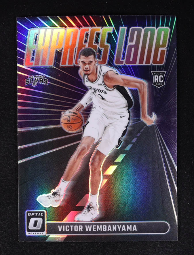 Victor Wembanyama 2023-24 Donruss Optic Express Lane Purple #8 RC at PristineAuction.com Victor Wembanyama 2023-24 Donruss Optic Express Lane Purple #8 RC at PristineAuction.com