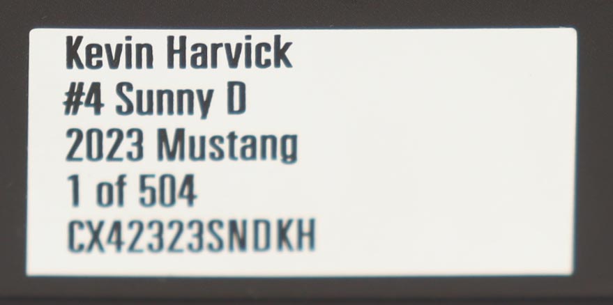 Kevin Harvick Signed 2023 #4 Sunny D | 1:24 Diecast Car (Harvick COA) at PristineAuction.com Kevin Harvick Signed 2023 #4 Sunny D | 1:24 Diecast Car (Harvick COA) at PristineAuction.com