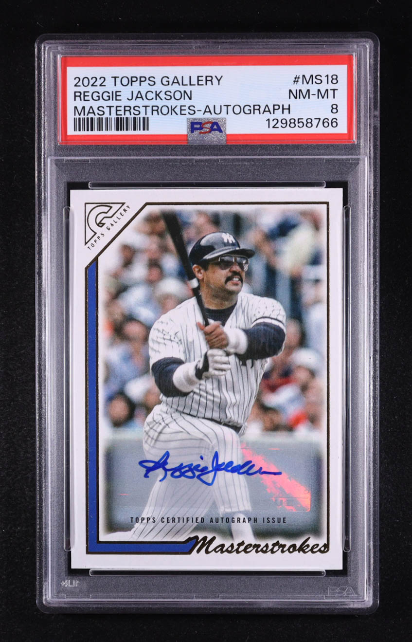 Reggie Jackson 2022 Topps Gallery Masterstrokes Autographs #MS18 #25/25 (PSA 8) at PristineAuction.com Reggie Jackson 2022 Topps Gallery Masterstrokes Autographs #MS18 #25/25 (PSA 8) at PristineAuction.com