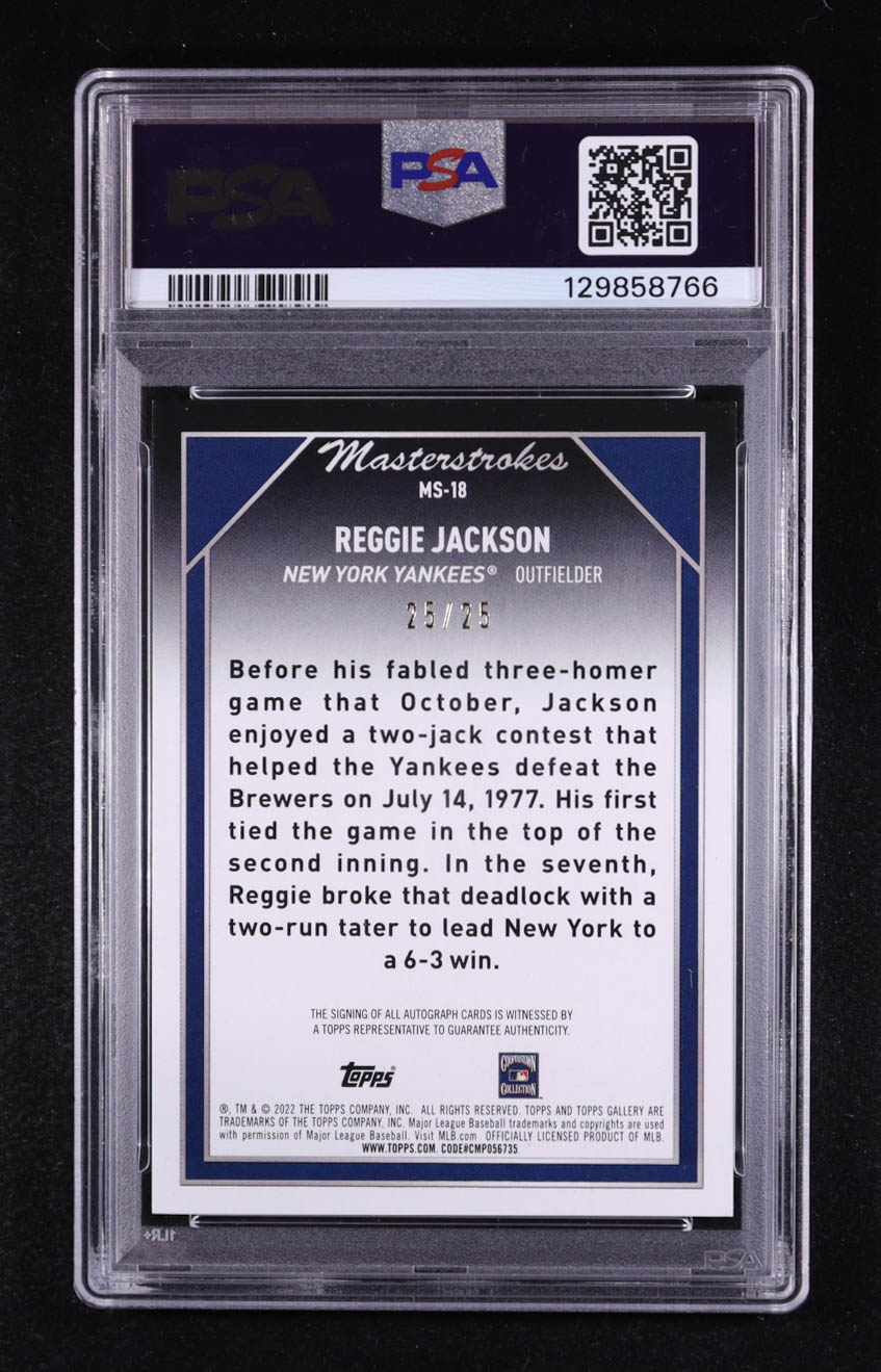 Reggie Jackson 2022 Topps Gallery Masterstrokes Autographs #MS18 #25/25 (PSA 8) at PristineAuction.com Reggie Jackson 2022 Topps Gallery Masterstrokes Autographs #MS18 #25/25 (PSA 8) at PristineAuction.com