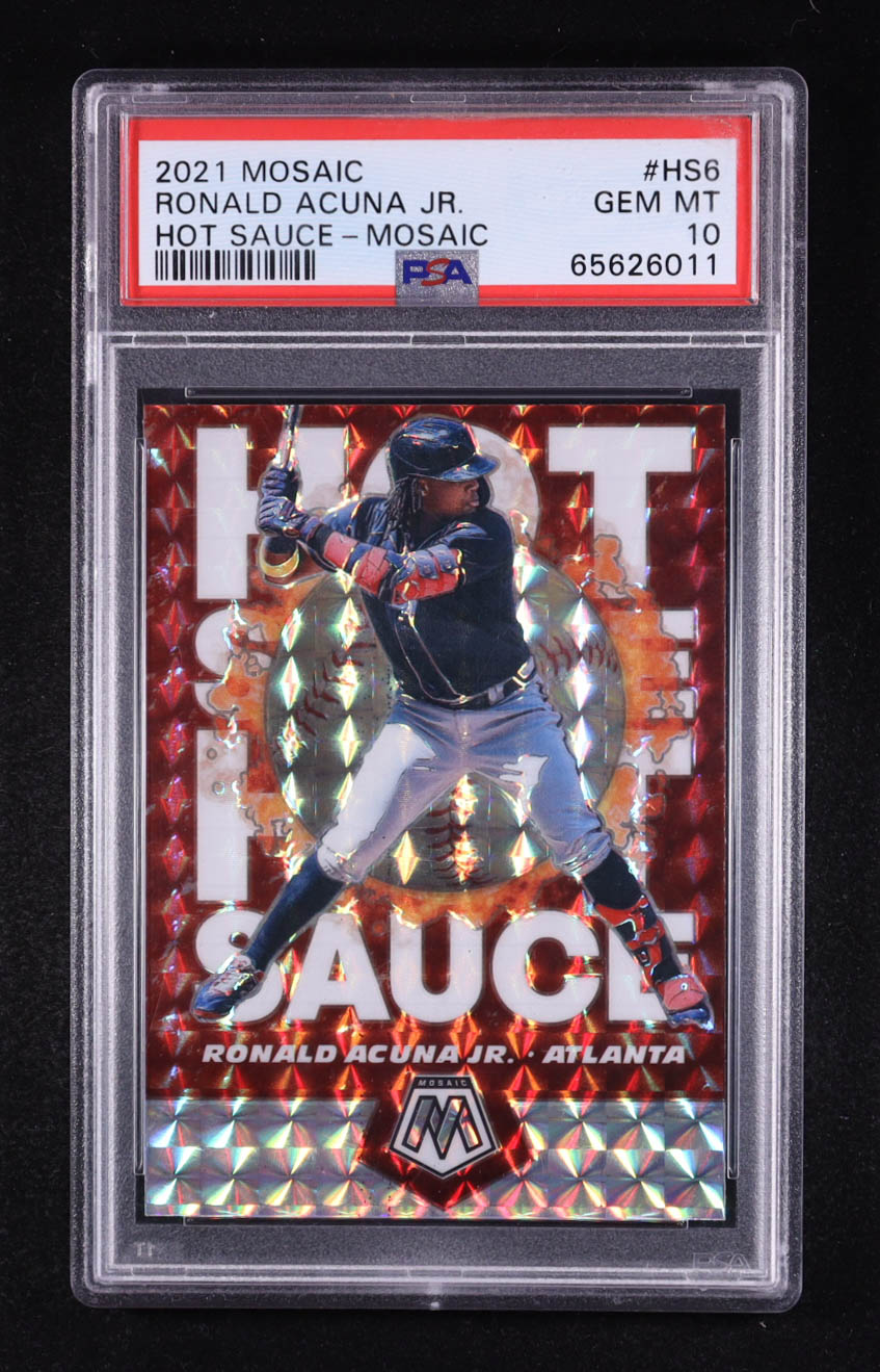 Ronald Acuna Jr. 2021 Panini Mosaic Hot Sauce Mosaic #6 (PSA 10) at PristineAuction.com Ronald Acuna Jr. 2021 Panini Mosaic Hot Sauce Mosaic #6 (PSA 10) at PristineAuction.com