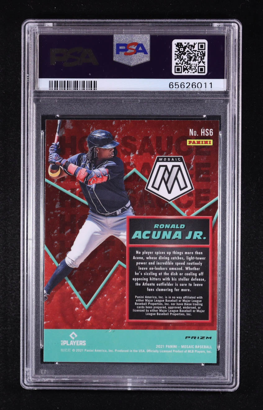 Ronald Acuna Jr. 2021 Panini Mosaic Hot Sauce Mosaic #6 (PSA 10) at PristineAuction.com Ronald Acuna Jr. 2021 Panini Mosaic Hot Sauce Mosaic #6 (PSA 10) at PristineAuction.com