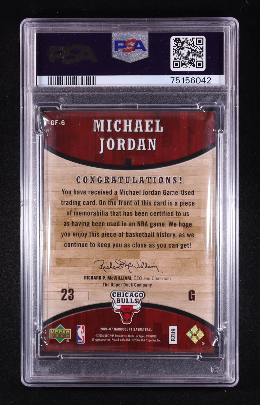 Michael Jordan 2006-07 Upper Deck Hardcourt Game Floor #6 (PSA 8) at PristineAuction.com Michael Jordan 2006-07 Upper Deck Hardcourt Game Floor #6 (PSA 8) at PristineAuction.com