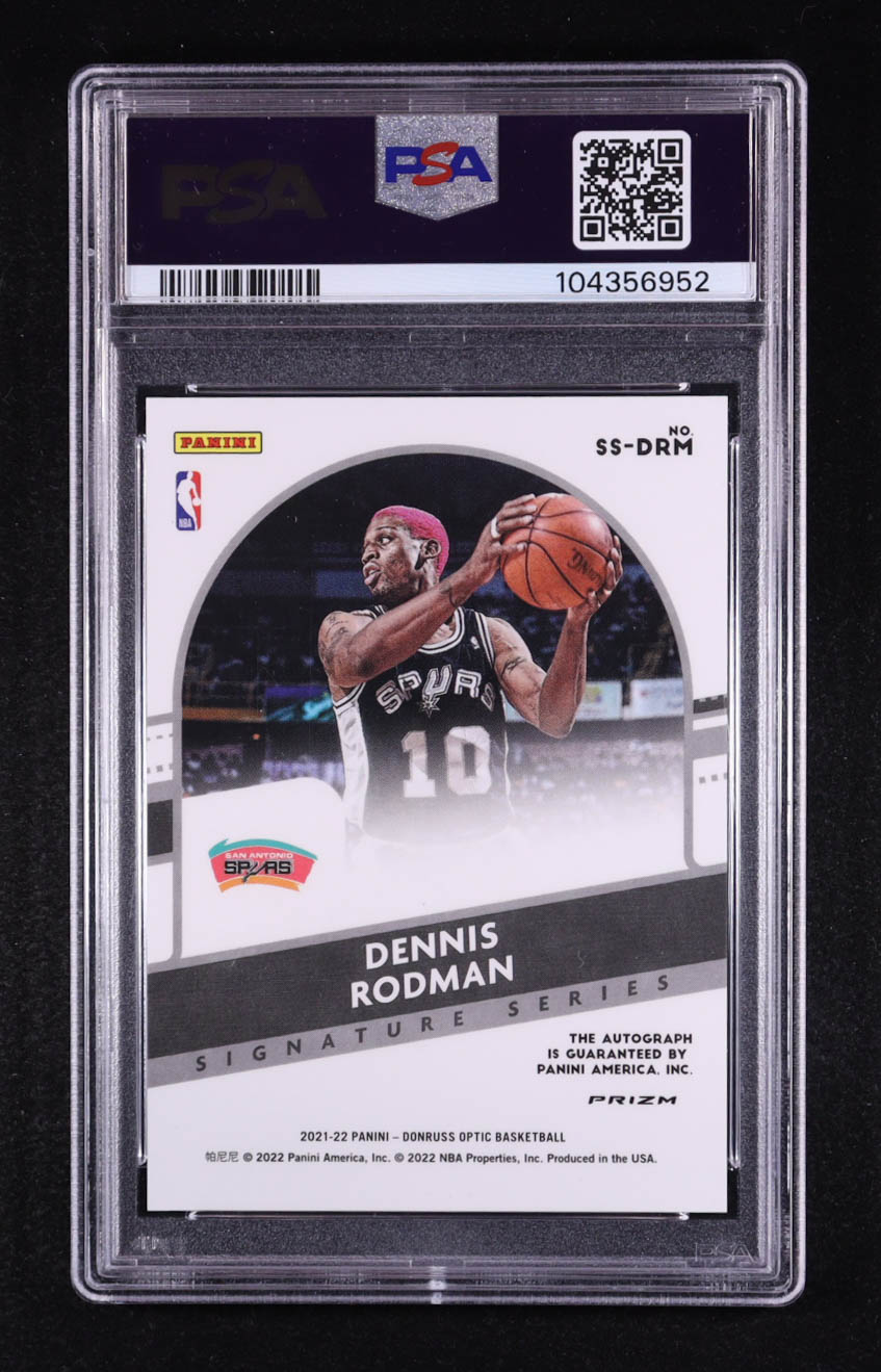 Dennis Rodman 2021-22 Donruss Optic Signature Series Holo #38 (PSA 9) at PristineAuction.com Dennis Rodman 2021-22 Donruss Optic Signature Series Holo #38 (PSA 9) at PristineAuction.com